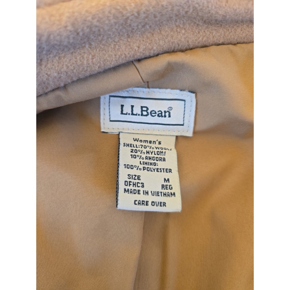 LL Bean Ladies Blazer Camel Wool/Angora Blend Two-Button Collegiate Med Reg - Picture 11 of 15